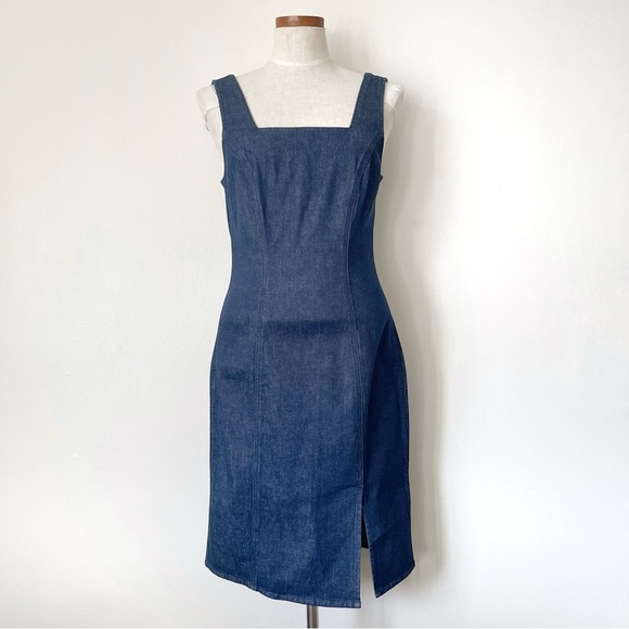 J. Crew Navy blue Denim midi dress NWT size 6 - Picture 1 of 6
